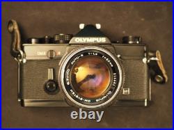 Olympus OM-2 Vintage Black SLR Film Camera with Auto-S 50mm F/1.4 Lens TESTED