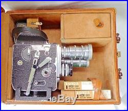 PAILLARD BOLEX H-16 Vintage 16mm MOVIE CAMERA + 3 Lenses, Case & Accessories