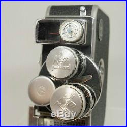 Paillard Bolex D8L 8mm Movie Camera with Hand Grip & 3 Lenses + Case MINT #S8-2120