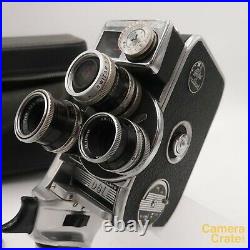 Paillard Bolex D8L Double 8mm Cine Film Camera with 3 Lenses Working #S8-4880