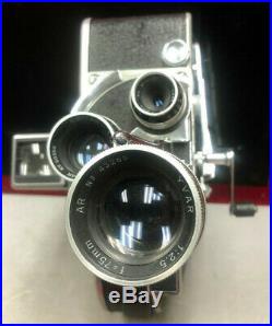 Paillard Bolex H-16 16mm Movie Camera 3 lenses Kern 75 2.8/ 25 4.0/ 15 2.8