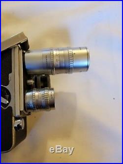 Paillard Bolex H-16 Camera With 3 Lenses Swiss Works