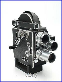 Paillard Bolex H16 16mm Movie Camera + 3 lenses #0329