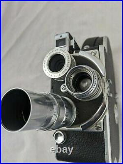Paillard Bolex H16-F25 Vintage 3-Lens Film Camera 16mm