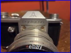 Pentacon Vintage SLR Camera Black Silver with Lens TX135-20