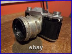 Pentacon Vintage SLR Camera Black Silver with Lens TX135-20