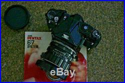 Pentax 6x7 67 MLU Camera with 55mm F3.5 Takumar SMC Lens with Vintage LEather Case
