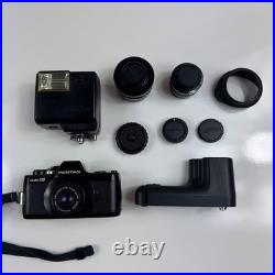 Pentax Auto 110 System SLR Camera Kit Black Vintage Film Photography Set