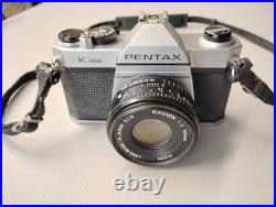 Pentax K1000 35mm SLR Film Camera with Rikenon 50mm f/2 Lens Vintage