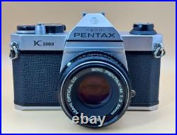 Pentax K1000 Camera + 50mm f/2 Lens Tested Working Free Shipping Vintage