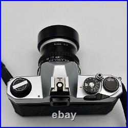 Pentax K1000 Film Camera with 50mm f2 Lens + OEM Hood + Booklet Vintage Asashi