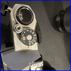 Pentax K1000 SLR Camera Black Silver with 3 Lenses and Vivitar Flash