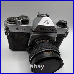 Pentax K1000 SLR Camera Black Silver with Albinar ADG 28mm f/2.8 Macro Lens