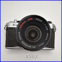 Pentax K1000 SLR Camera Black Silver with Albinar ADG 28mm f/2.8 Macro Lens