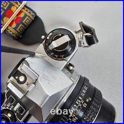 Pentax ME Super 35mm Film Camera With 50mm Asahi Lens & Vintage Strap