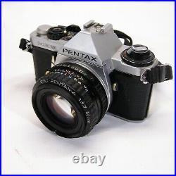 Pentax SLR ME Super 35mm Film Camera 50mm 11.7 Lens Tested EUC VINTAGE