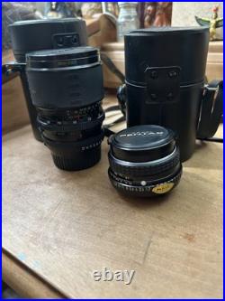 Pentax Super 50/200mm Lens & Vtg Casino 55/135 mm Lens + Lots Of Extras And Bags