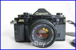 Professionally-Tested Vintage Black Canon A-1 Analog Camera Retro Single-lens