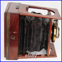 RARE Shew & Co Xit Mahogany Wooden Plate Camera & Aldis No. 2 f/6 Lens (3103BL)