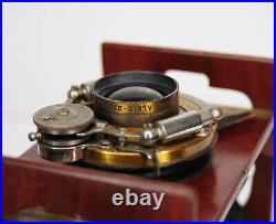 RARE Shew & Co Xit Mahogany Wooden Plate Camera & Aldis No. 2 f/6 Lens (3103BL)