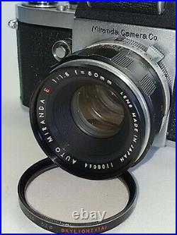 RARE Vintage Retro Miranda ST SLR Film Camera with Auto Miranda E 1.8 50mm Lens