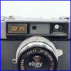 RARE WIZARD W35 with WIZNER 45mm F/2.8 Lens Vintage 35mm Camera & Case Japan READ