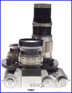 RECTAFLEX ROTOR turret vintage rare film camera 3 Angenieux Lenses 135mm, 28,50mm