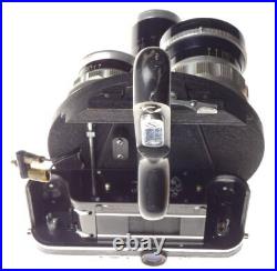 RECTAFLEX ROTOR turret vintage rare film camera 3 Angenieux Lenses 135mm, 28,50mm