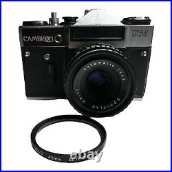 Rare VTG CAMBRON EM Zenit 35mm SLR Film Camera With DOMIPLAN f/2.8 50mm Lens