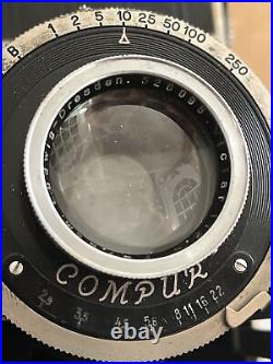 Rare Vintage Compur Camera with Victar Ludwig Dresden 7.5cm lens As Is Parts