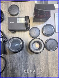 Rare Vintage Minolta XE-5 Film Camera with 3 Lens and Accessories (JAPAN)