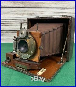 Rochester Camera Pony Premo D Bausch & Lomb Lenses 1891 with 3 Plate Holders