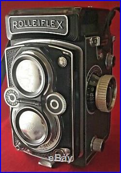 Rollei Rolleiflex Camera with Carl Zeiss Tessar 13.5 75mm Lens + Case Germany