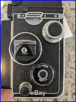 Rolleiflex 120mm Film TLR Camera Carl Zeiss Planar f2.8 80mm lens DBP DBG w case