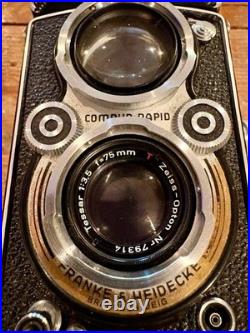 Rolleiflex Film TLR Camera with Zeiss Tessar 75mm f/3.5 Lens