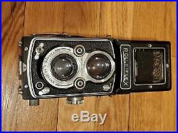 Rolleiflex tlr camera, 122xxxx, 2.8/75, 3.5/75, W. Leather Case And Lens Cover