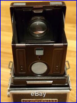 Rolleiflex tlr camera, 122xxxx, 2.8/75, 3.5/75, W. Leather Case And Lens Cover
