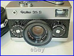 Rollie 35 S film camera 35mm with case and clear pentax lens cover, for service