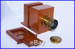 Roseman 1/4 sliding box Daguerreotype REPLICA camera. Vintage Darlot brass lens