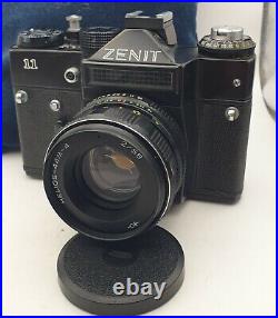 SLR Film Camera 35mm tested ZENIT 11 lens Helios 44M-4 f2/58mm Vintage Cameras