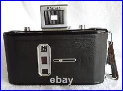 SUPER KINAX lll FOLDING CAMERA with ORIGINAL LEATHER CASE, BELLOR 100 3.5 LENS