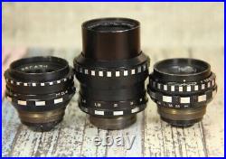 Set 3 pcs Vintage Soviet lens Black Magic Tair-41 Vega-7 Mir-11m Kiev-16U BMPCC