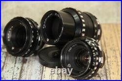 Set 3 pcs Vintage Soviet lens Black Magic Tair-41 Vega-7 Mir-11m Kiev-16U BMPCC