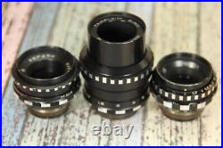 Set 3 pcs Vintage Soviet lens Black Magic Tair-41 Vega-7 Mir-11m Kiev-16U BMPCC