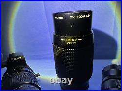 Sony Vintage Tv Camera Lens Lot Qty 3 Used