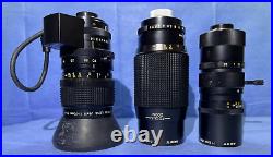 Sony Vintage Tv Camera Lens Lot Qty 3 Used