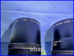 Sony Vintage Tv Camera Lens Lot Qty 3 Used