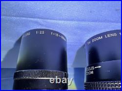 Sony Vintage Tv Camera Lens Lot Qty 3 Used