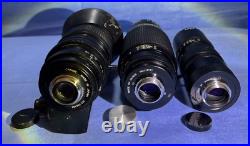 Sony Vintage Tv Camera Lens Lot Qty 3 Used