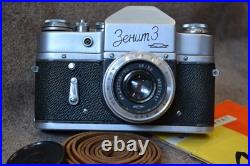 Soviet SLR Zenit-3 Vintage camera 1961? Lens Industar- 50 3.5/50mm